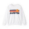 Austin, Texas Sweatshirt Retro Sun Unisex - Austin Vintage Inspired Warm Pullover Jumper