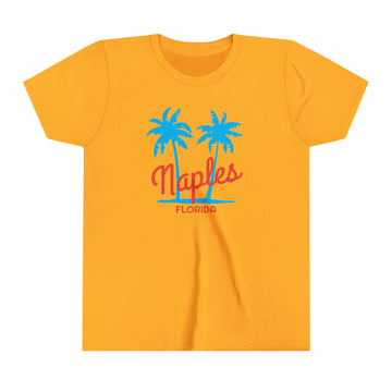 Buy gold Naples, Florida Youth Shirt - Retro Palm Tree Naples Kid's T-Shirt