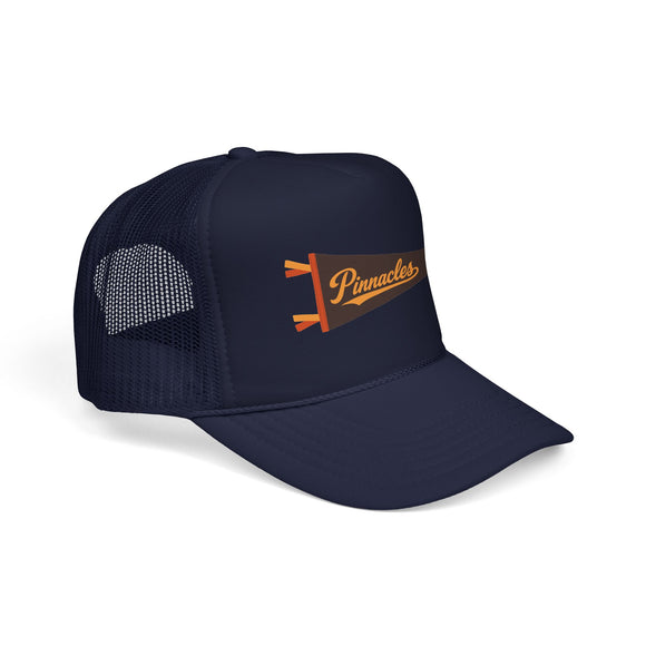 Pinnacles National Park Pennant Trucker Hat — Vintage Foam Mesh Cap