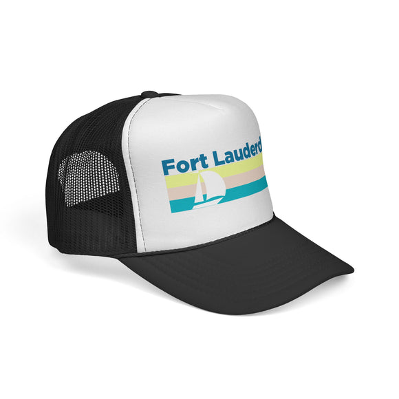 Fort Lauderdale, Florida Retro Sailboat Trucker Hat