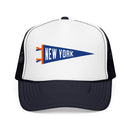 New York Pennant Trucker Hat — Retro Flag Foam Cap-4