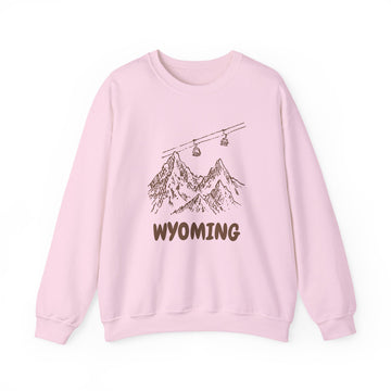 Buy light-pink Wyoming Mountain Gondola Sweatshirt, Travel Graphic