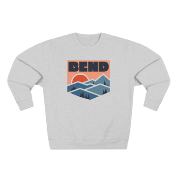 Buy heather-grey Premium Bend, Oregon Mountain Graphic Sweatshirt