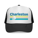 Charleston, South Carolina Retro Sailboat Trucker Hat-1
