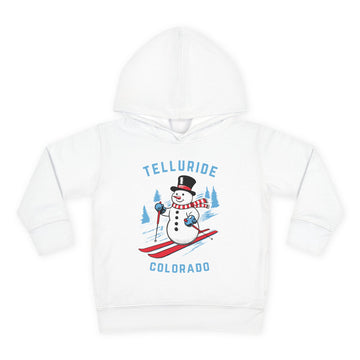 Telluride, Colorado Toddler Hoodie - Unisex Telluride Skiing Snowman Sweatshirt