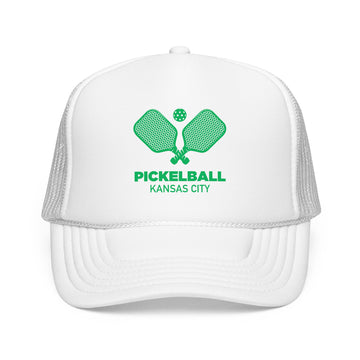 Buy white Kansas City, Missouri Pickleball Trucker Hat - Foam Kansas City Cap