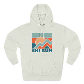 Buy oatmeal-heather Ski Bum Hoodie - Retro Mountain Unisex Sweatshirt