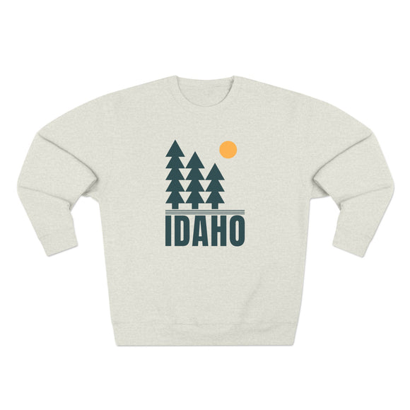 Premium Idaho Pine Tree Graphic Sweatshirt — Retro Nature Crewneck