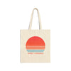 West Virginia Cotton Canvas West Virginia Tote Bag - Retro 80s