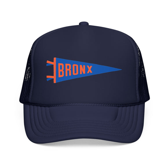 Bronx, New York Pennant Trucker Hat — Retro Flag Foam Cap