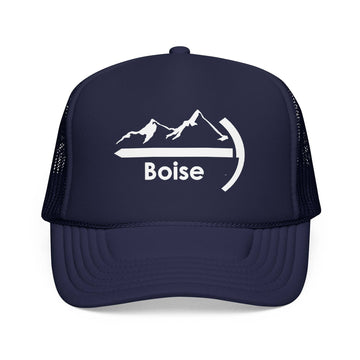 Kids Boise, Idaho Trucker Hat Foam - Youth Snapback Cap on white background