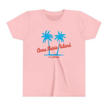Buy pink Anna Maria Island, Florida Youth Shirt - Retro Palm Tree Anna Maria Island Kid's T-Shirt