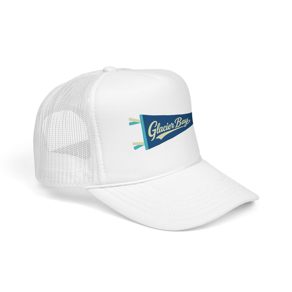 Glacier Bay National Park Pennant Trucker Hat — Vintage Foam Mesh Cap