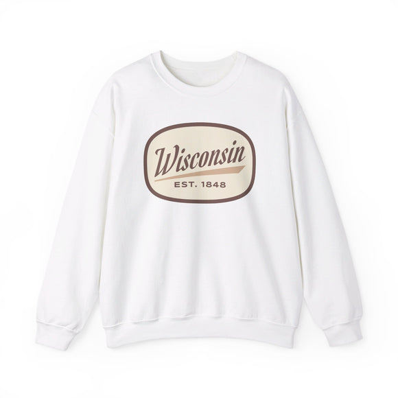 Wisconsin Sweatshirt - Unisex Retro Wisconsin Crewneck Sweatshirt