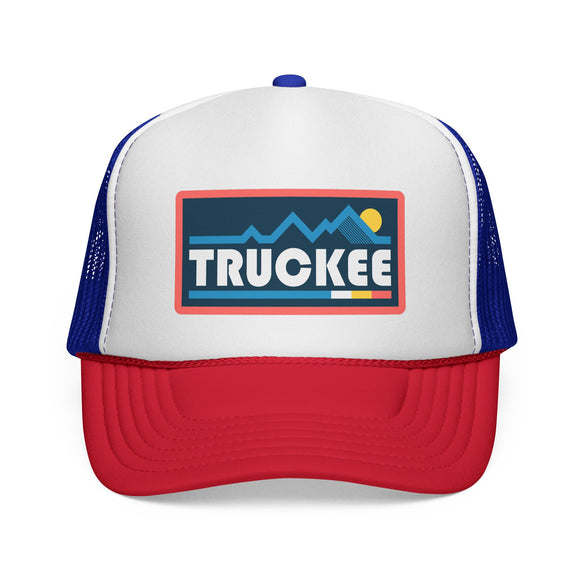 Truckee, California Retro Mountains Trucker Hat - Vintage Style Truckee Cap