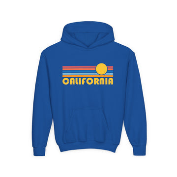 Buy royal California Youth Hoodie - Retro Sunrise California Youth Sweatshirt