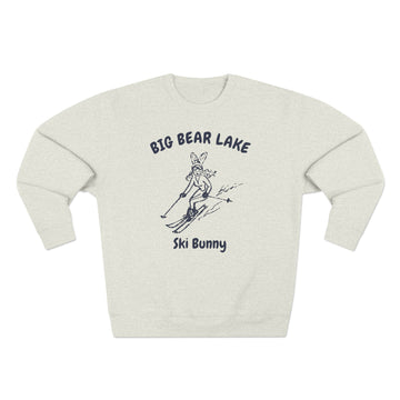 Buy oatmeal-heather Premium Big Bear Lake, California Ski Bunny Sweatshirt