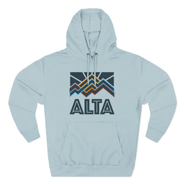 Buy blue-mist Alta, Utah Hoodie - Retro Mountain Unisex Sweatshirt