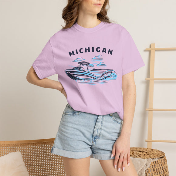 Michigan T Shirt, Comfort Colors Cotton 100% Cotton Wakeboard Boat Tee