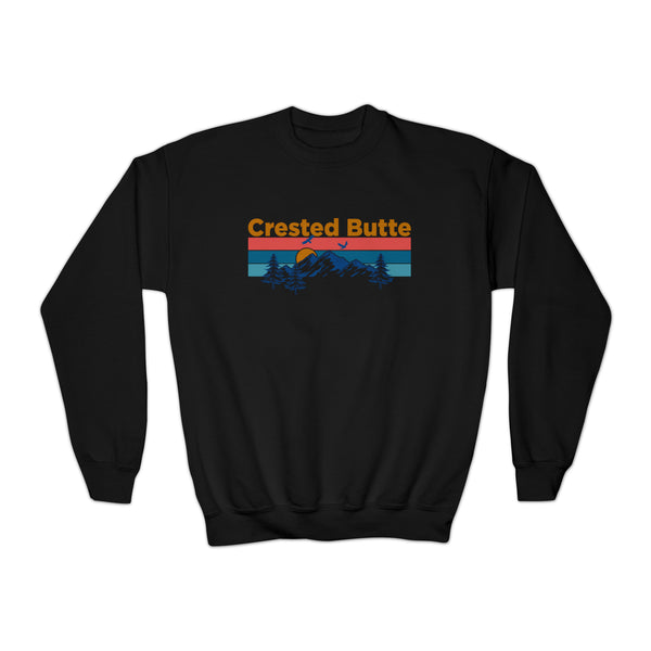 Crested Butte Youth Sweatshirt - Unisex Kid's Crested Butte Crewneck Sweatshirt