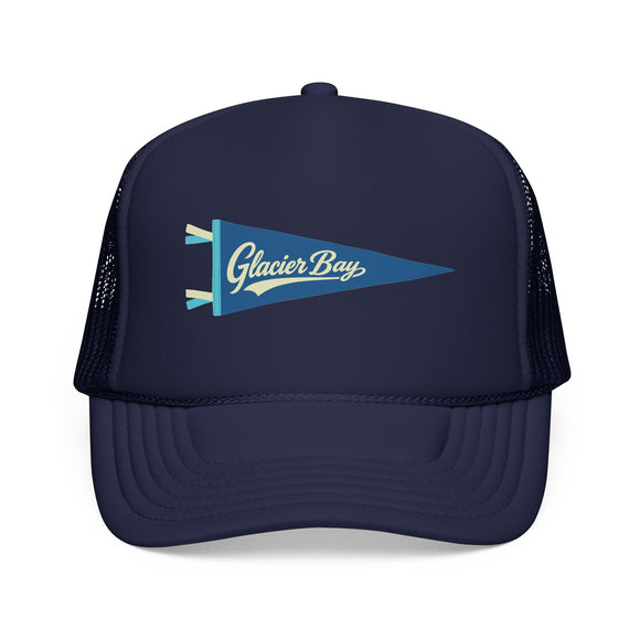 Glacier Bay National Park Pennant Trucker Hat — Vintage Foam Mesh Cap