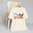 Wyoming Retro Mountains Sunset T-Shirt | Vintage Wyoming Tee-10