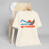 Wyoming Retro Mountains Sunset T-Shirt | Vintage Wyoming Tee