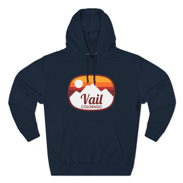 Buy navy Premium Vail, Colorado Hoodie - Retro Unisex Vail Sweatshirt - Sunset Oval