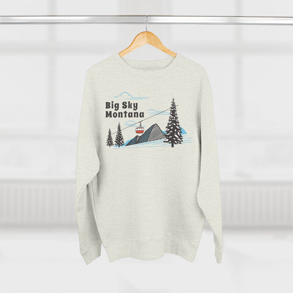 Premium Big Sky, Montana Sweatshirt Unisex Crewneck, Premium Sweatshirt, Crewneck Jumper, Ski Resort Apparel