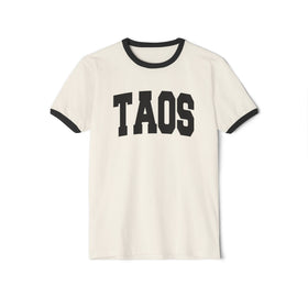 Taos, New Mexico Cotton Ringer Graphic Tee - Unisex Taos T Shirt, Vintage Style Tee, Men's/Women's Tee - 0