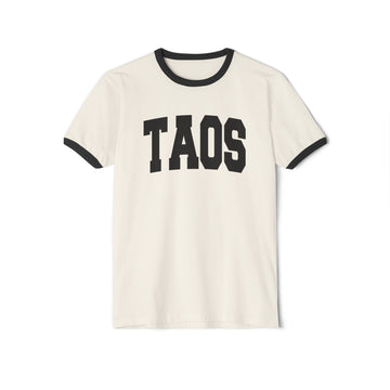 Taos, New Mexico Cotton Ringer Graphic Tee - Unisex Taos T Shirt, Vintage Style Tee, Men's/Women's Tee - 0