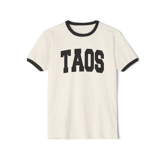 Taos, New Mexico Cotton Ringer Graphic Tee - Unisex Taos T Shirt, Vintage Style Tee, Men's/Women's Tee