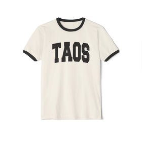 Taos, New Mexico Cotton Ringer Graphic Tee - Unisex Taos T Shirt, Vintage Style Tee, Men's/Women's Tee