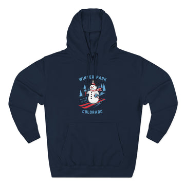 Buy navy Premium Winter Park, Colorado Skiing Snowman Hoodie