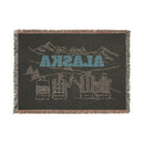 Alaska Ski Town Throw Blanket | Mountain Woven Blanket-5
