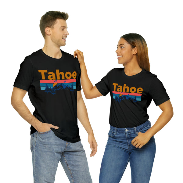 Tahoe, California Shirt - Mountain Sunset Unisex Tahoe T-Shirt