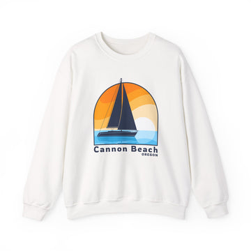 Cannon Beach, Oregon Sweatshirt - Sailboat Cannon Beach Crewneck Sweatshirt