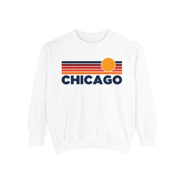 Chicago, Illinois Sunset Stripes Sweatshirt | Comfort Colors - 100% Cotton - 0