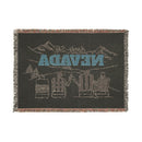 Nevada Ski Town Throw Blanket | Mountain Woven Blanket-5