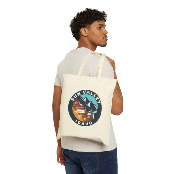 Sun Valley, Idaho Cotton Canvas Tote Bag Ski Lift - 15" x 16"
