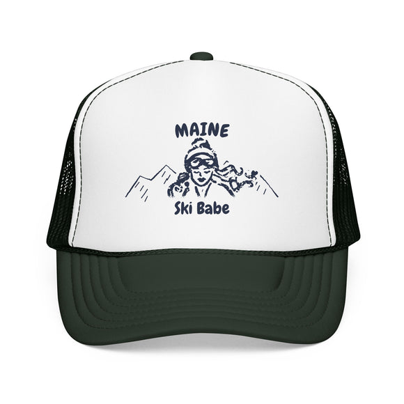Maine Ski Babe Trucker Hat — Foam Mesh Cap