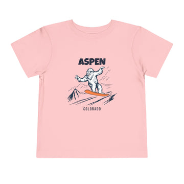 Buy pink Aspen, Colorado Yeti Snowboard Toddler Tee