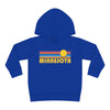 Minnesota Toddler Hoodie - Retro Sunrise Unisex Minnesota Toddler Sweatshirt