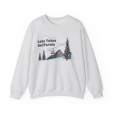 Lake Tahoe, California Sweatshirt - Unisex Retro Ski Mountain Gondola Lake Tahoe Sweatshirt - 0