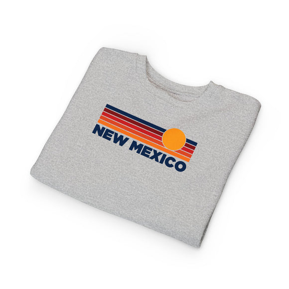 New Mexico Toddler Sweatshirt - Retro Sun New Mexico Toddler Crewneck Sweatshirt