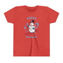 Aspen, Colorado Youth Skiing Snowman Tee - Kids Aspen T Shirt-4