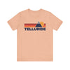 Retro Telluride, Colorado T-shirt, Mountain Tee, Vintage Telluride Unisex Jersey Shirt, Outdoor Hiking Apparel