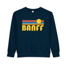 Banff, Canada Toddler Sweatshirt - Retro Sun Banff Toddler Crewneck Sweatshirt-4
