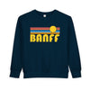 Banff, Canada Toddler Sweatshirt - Retro Sun Banff Toddler Crewneck Sweatshirt