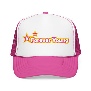 Buy hot-pink-white-hot-pink Forever Young Trucker Hat Boho